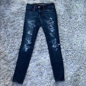 American Eagle Super Stretch Shredded Jeans
